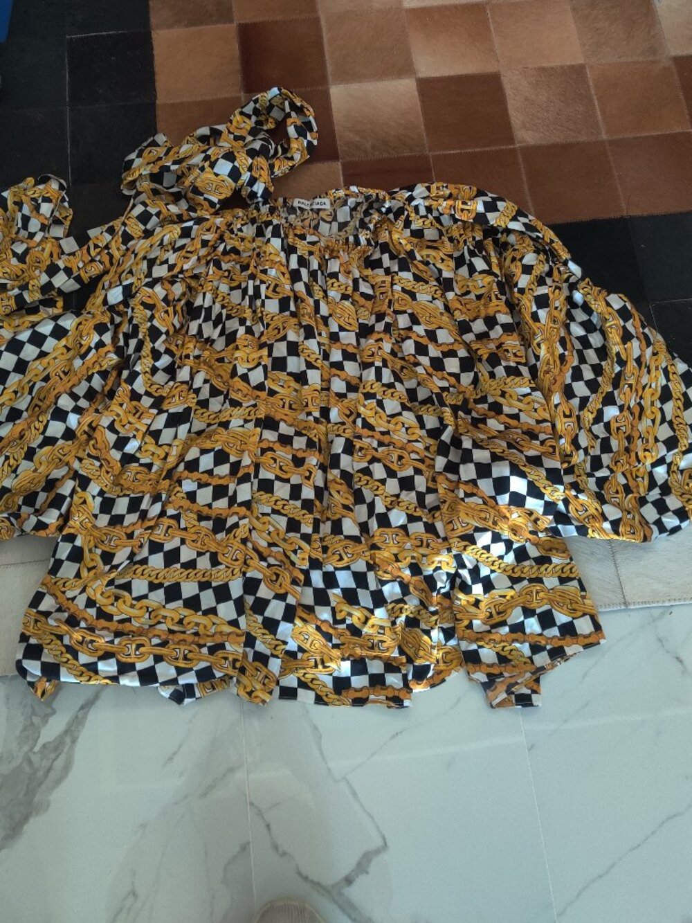 BALENCIAGA Silk Blouse with bow FR38 US6 UK10 M $2781.00